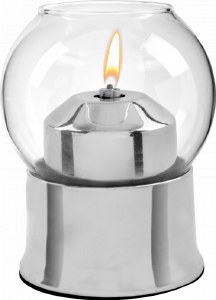 Picture of Metal Base Shul Lamp Round Glass Silver 5"